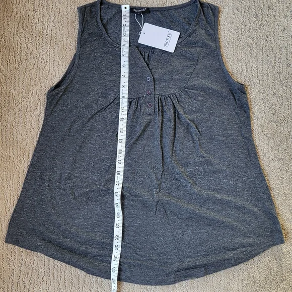Women’s Sleeveless Flowy Top – Othyroce – Gray Heather – Size L – NWT - Picture 4 of 9